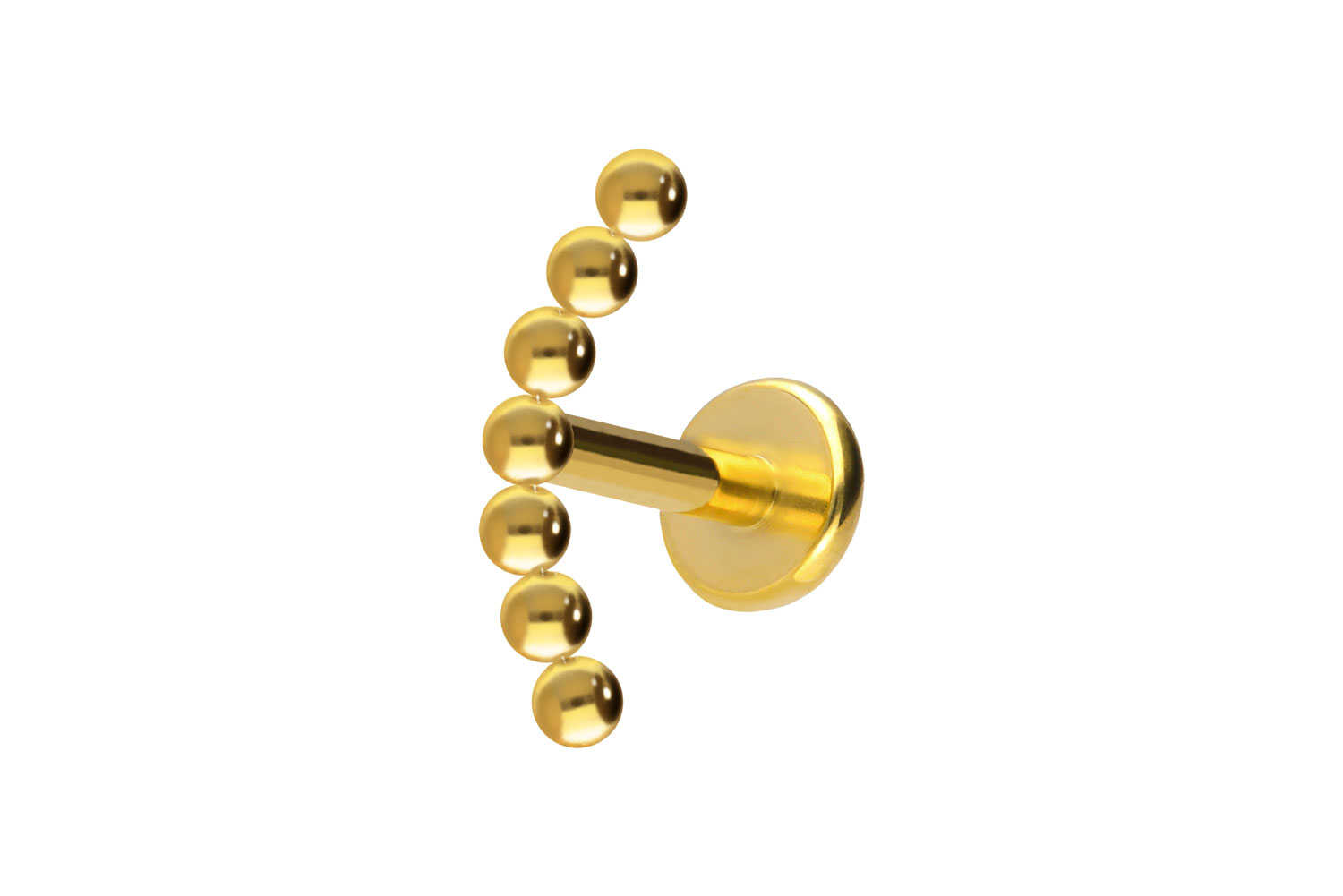 Titan Labret Piercing mit Push Fit 7 KUGELN
